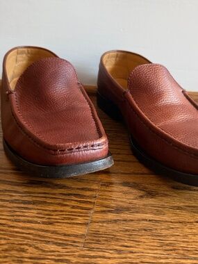 Tods Loafer Brown Pebble Leather Dress Casual Square Toe Men UK 12 US 13.5 Italy